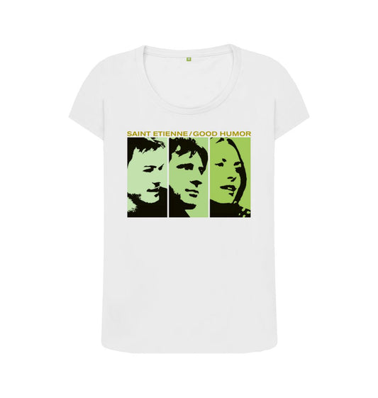 White Good Humor scoop neck t-shirt