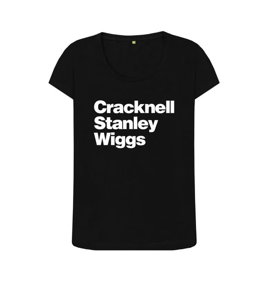 Black Cracknell Stanley Wiggs scoop neck t-shirt