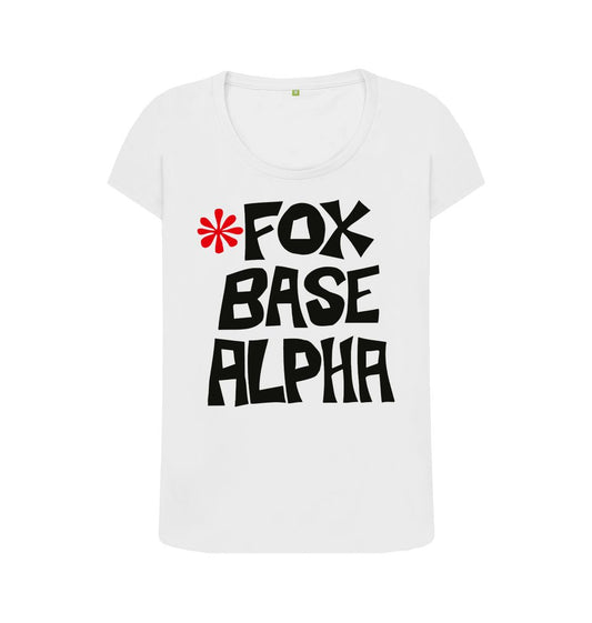 White Fox Base Alpha scoop neck t-shirt
