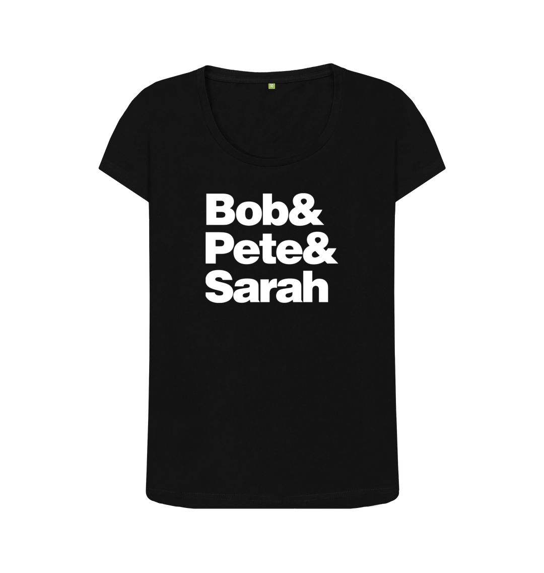 Black Bob&Pete&Sarah scoop neck t-shirt
