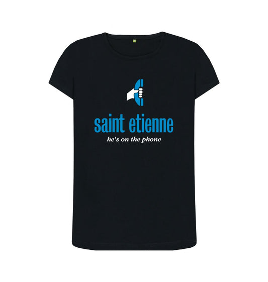 Black He's On The Phone crew neck t-shirt