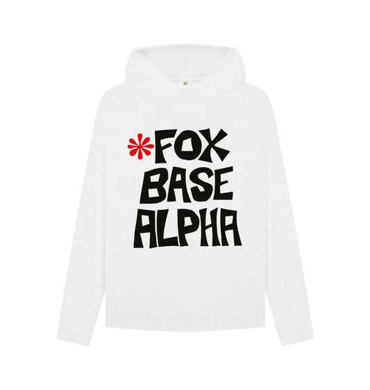 White Fox Base Alpha relaxed fit hoodie